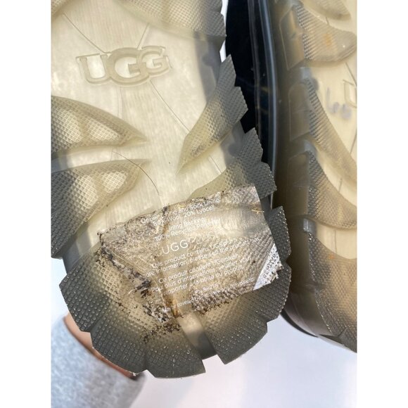 Ugg Neumel Clear Chukka Black Suede Sheepskin Ankle Boot Women's Size 5 - Picture 9 of 12